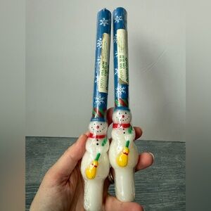 2 x vintage Carlton Cards taper snowman candle
10”